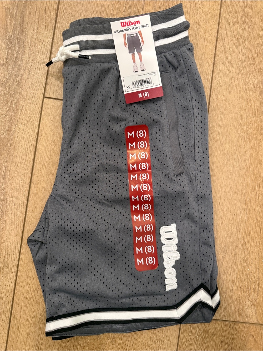 Wilson Men's Gray Athletic Mesh Shorts with White Trim